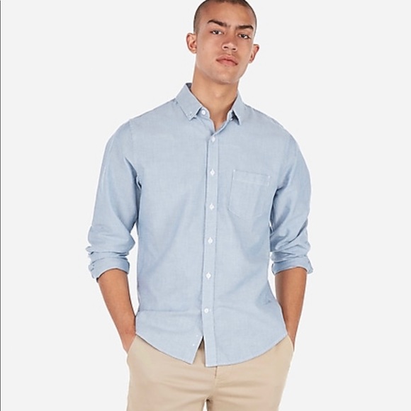 Mens Express Slim Soft Wash Button Down 